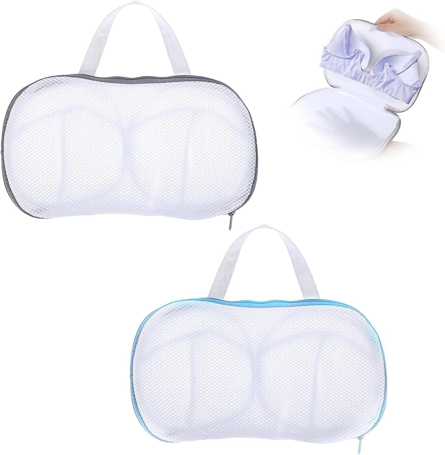 ZUJIACUN 2 Mesh Bra Washing Bags, Underwear Anti-Deformation Washing Bags, Laundry Mesh Bags, Washing Machine Accessories, Large Capacity Reusable Laundry Bags Bra Socks Underwear image number 6