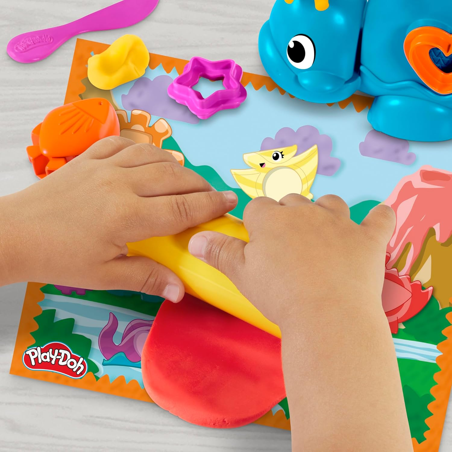 Play-Doh Shapes & Colors Dino Starter Set, Tactile Sensory Play Dinosaur Toys for Kids 2+, 11 Accessories image number 4