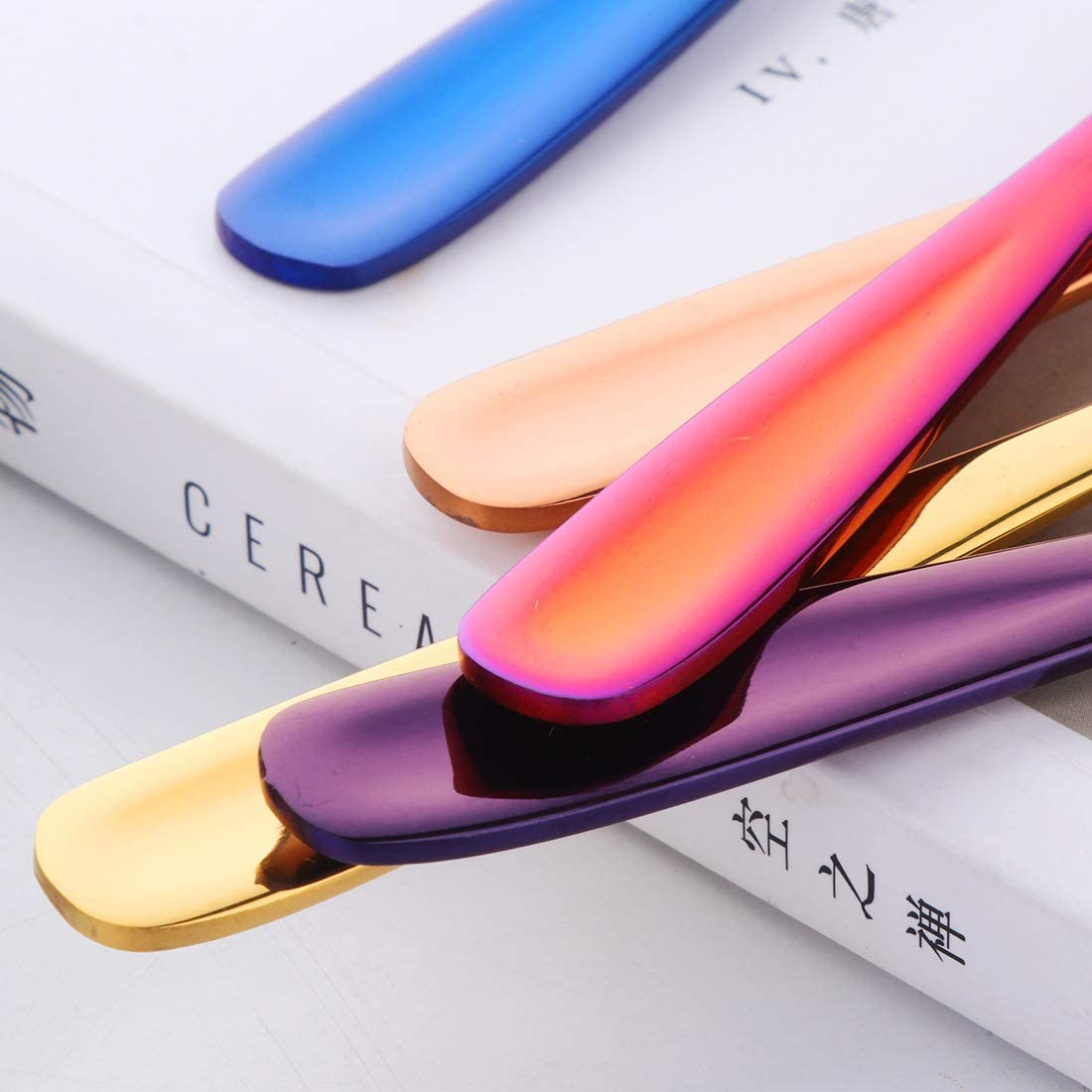 SBOMHS Teaspoons Set of 8, Coffee Spoons/Dessert Spoons, 5.5Inch/14Cm (Coloured) image number 4