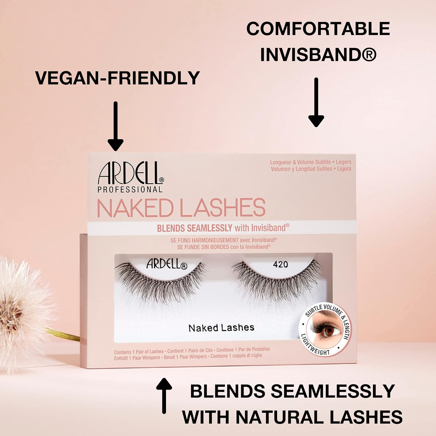 ARDELL Naked Lashes Real Hair Eyelashes, the Original for a Distinctive Look (Style 420) (Without Eyelash Glue)