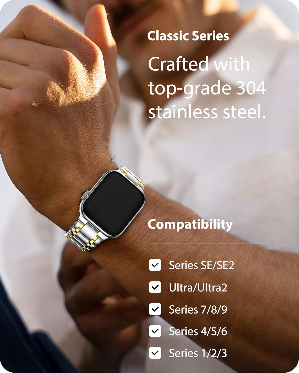 Fullmosa Bands Compatible with Apple Watch Band 45Mm 44Mm 42Mm 46Mm 49Mm 41Mm 40Mm 38Mm with Case,Steel Watch Bracelet Metal Strap for Iwatch Series 11 10 9 8 7 6 5 4 3 2 1 SE3/2/1 Ultra3/2/1