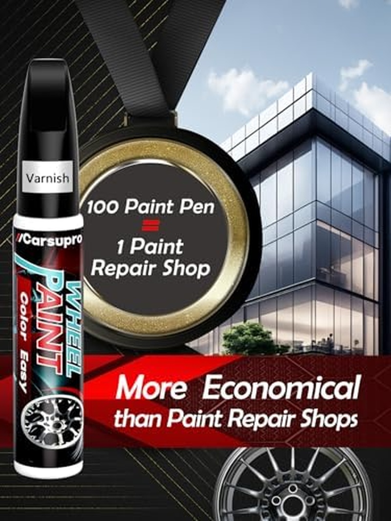Gloss Black Rim Touch up Paint, Car Wheel Paint Pen 2 in 1, Wheel Scratch Repair Kit Universal Color Quick and Easy Fix Curb Rash Scuff image number 5