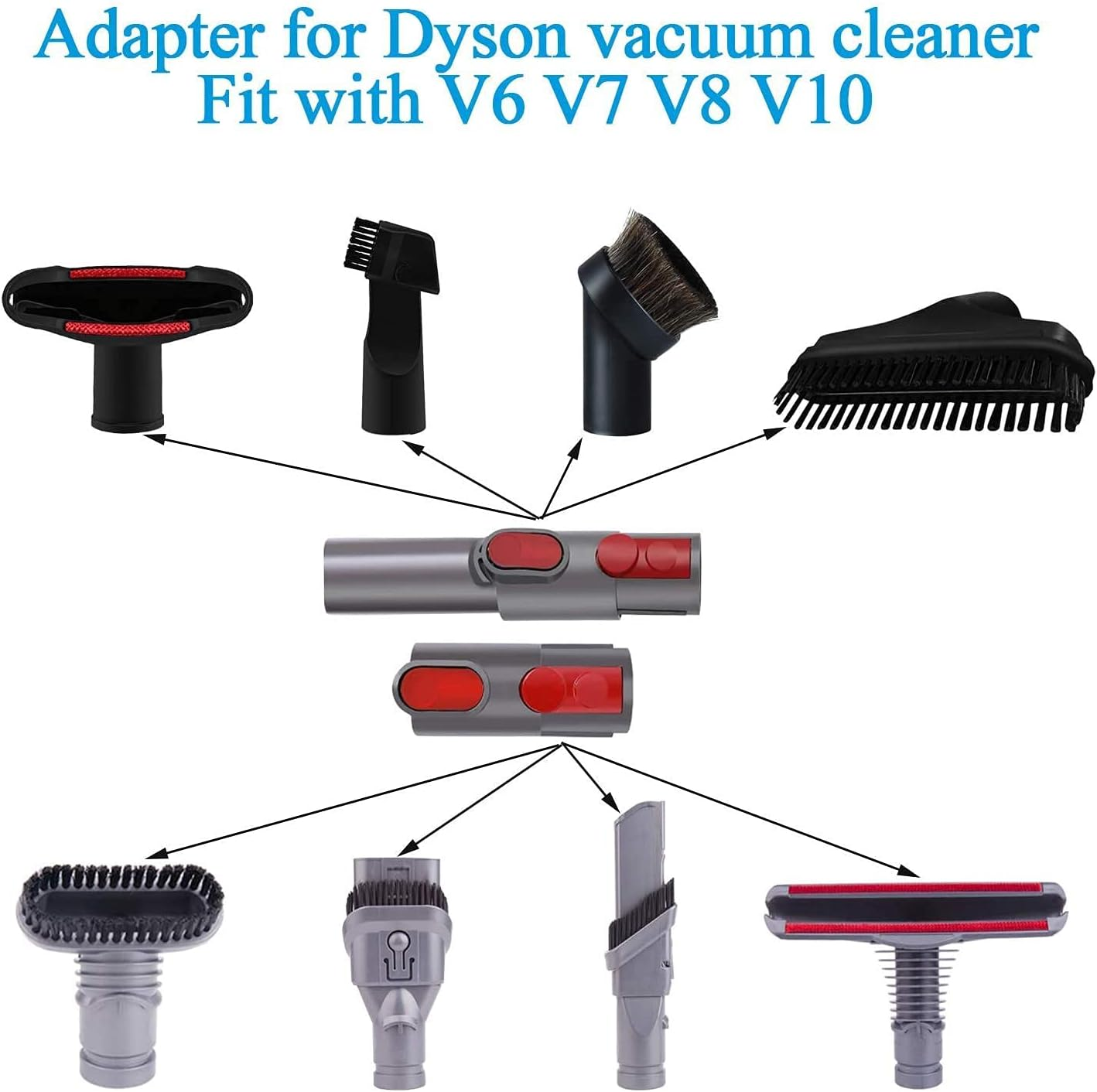 Flexible Extension Hose & Vacuum Attachments - Replacement Parts for Dyson V11 V10 V8 V7 V6 DC74 DC62 DC59 DC44 - Vacuum Cleaner Accessories Dusty Brush image number 4