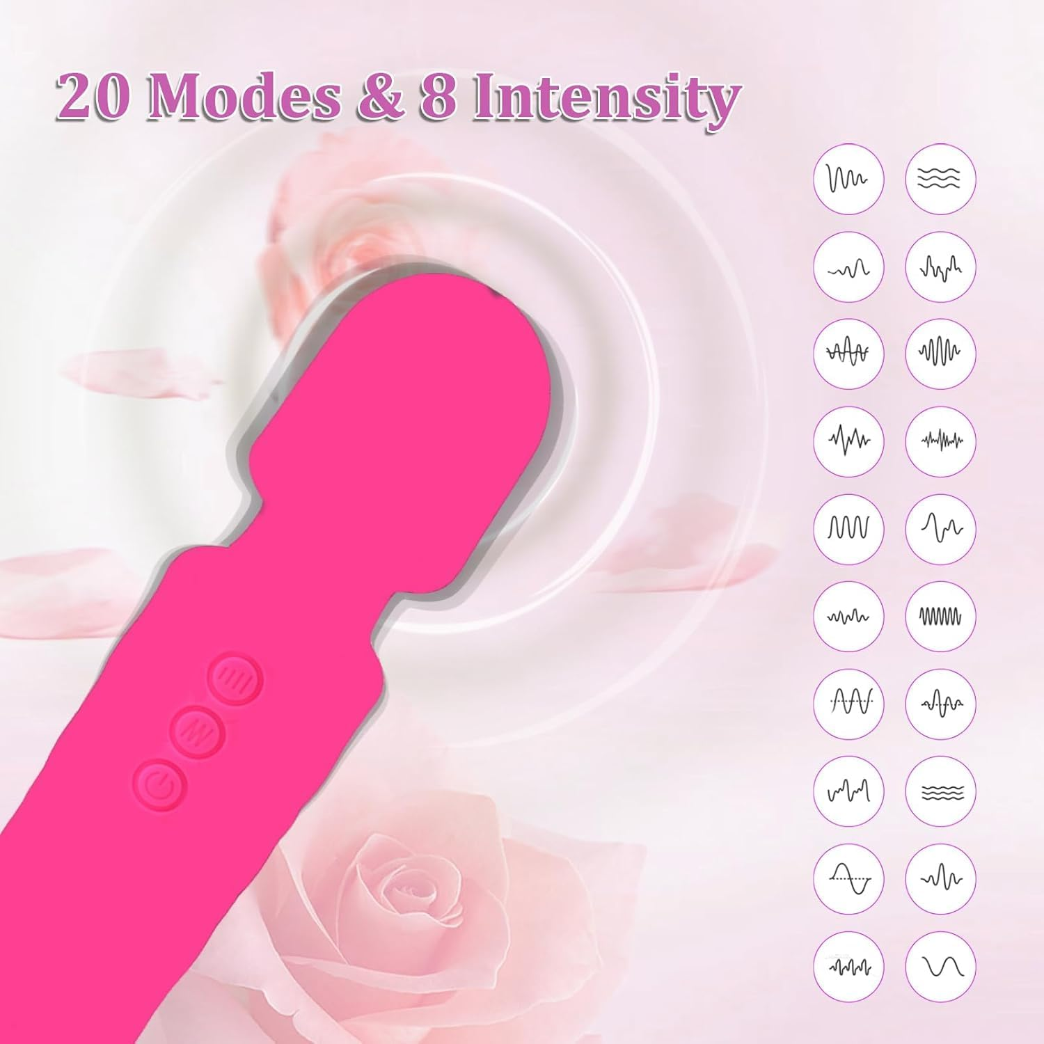 Female Vibrator Rechargeable 8 Speed ​​Low Noise Muscle Relaxer 20 Frequency Waterproof Handheld Neck Vibrator image number 1