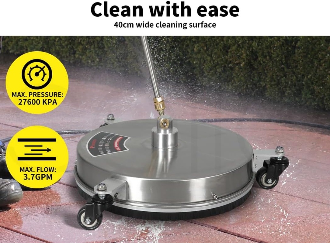 Traderight Pressure Washer Surface Cleaner with 3 Wheels Stainless 27600 Kpa Concrete Floor Washing Machine image number 5