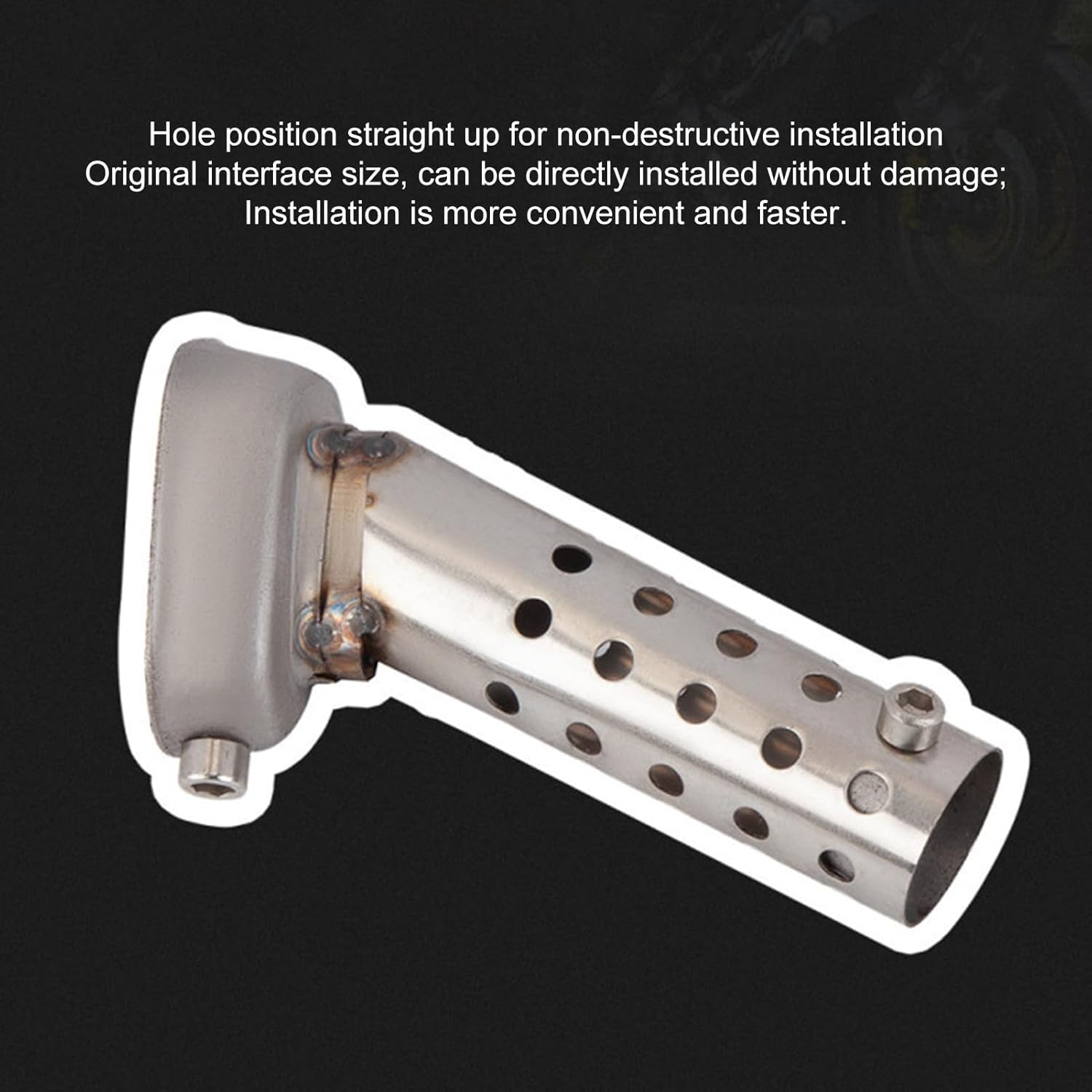 Hexagon Exhaust Muffler - Noise Reduction Motorcycle Muffler Exhaust Muffler,Powersports Silencers & Mufflers Muffler Silencer Pipe for Motorcycle Enthusiasts image number 6