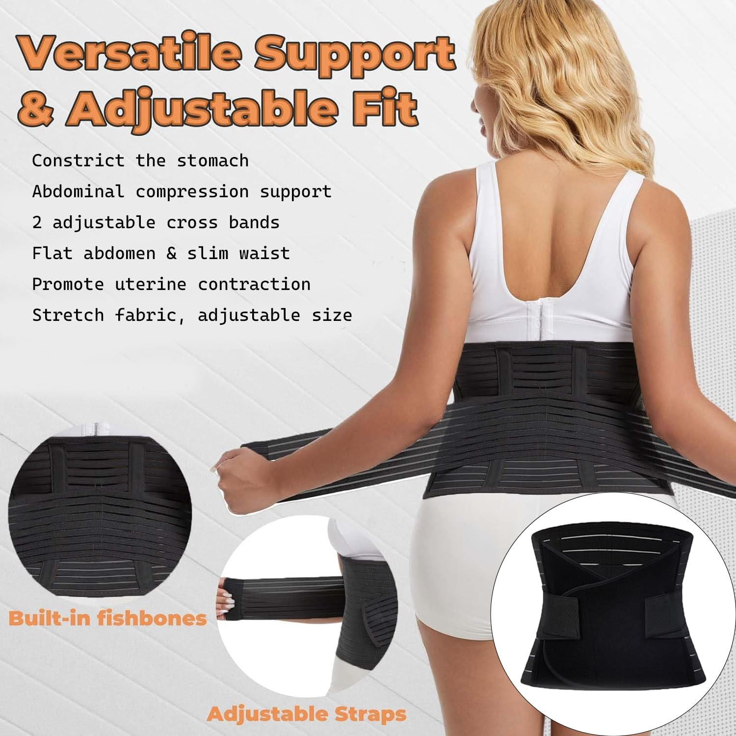 Postpartum Belly Band, C Section Binder for Support and Recovery, Tummy Girdle Corset