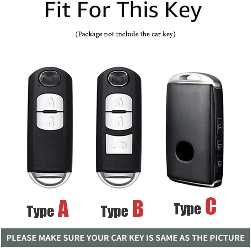 Ontto TPU Car Key Fob Cover Fit for Mazda 2 3 6 CX3 CX4 CX5 CX6 CX7 CX8 CX9 CX-30 CX-50 CX-70 CX-90 MX-30 MX-5 Atenza Axela Key Case Holder Keychain Shell Keyring Bag Bling Accessories Pink A image number 2