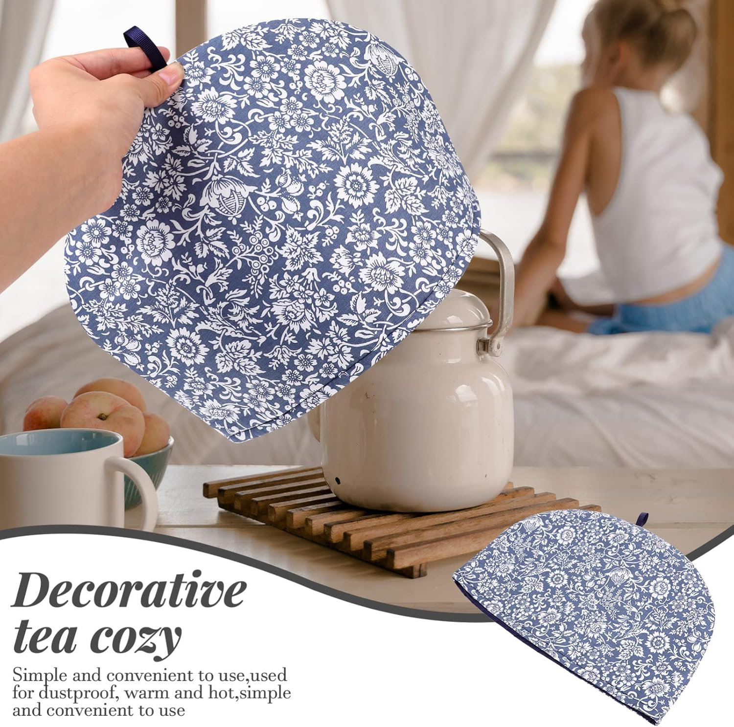 Tea Cozy for Teapot, Anti- Scald Cotton Teapot Cover Keep Warm Tea Kettle Quilt for Home Kitchen Hotel Restaurant