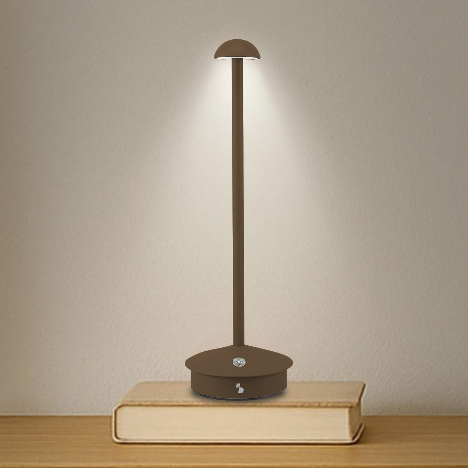 BEPER P207ILI151 Rechargeable Wireless Table Lamp, 3 Colours, Dimmable, USB Type-C Included, Portable for Desk, Bedside or Table.