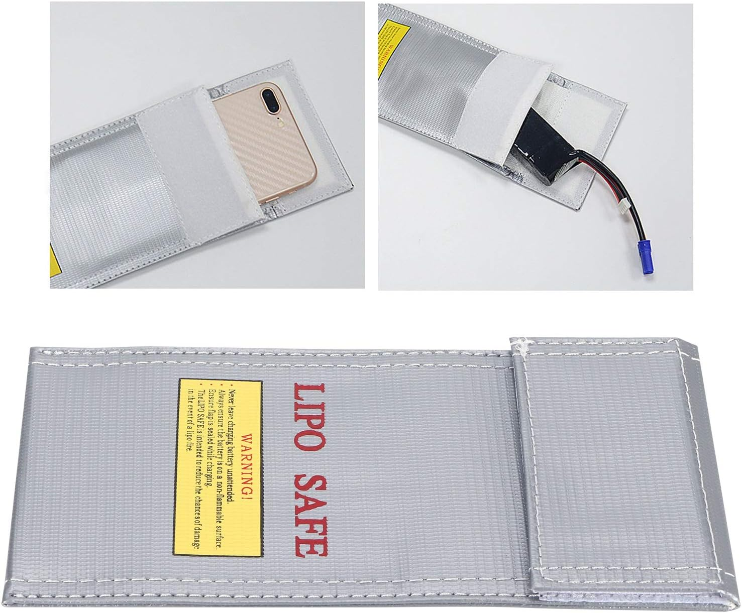 Eosnow Battery Safety Bag Lithium,Fireproof Explosion Proof Battery Bag Lithiumion,Prevent Oxygen Lithium Explosion,For Storage and Transportation image number 3