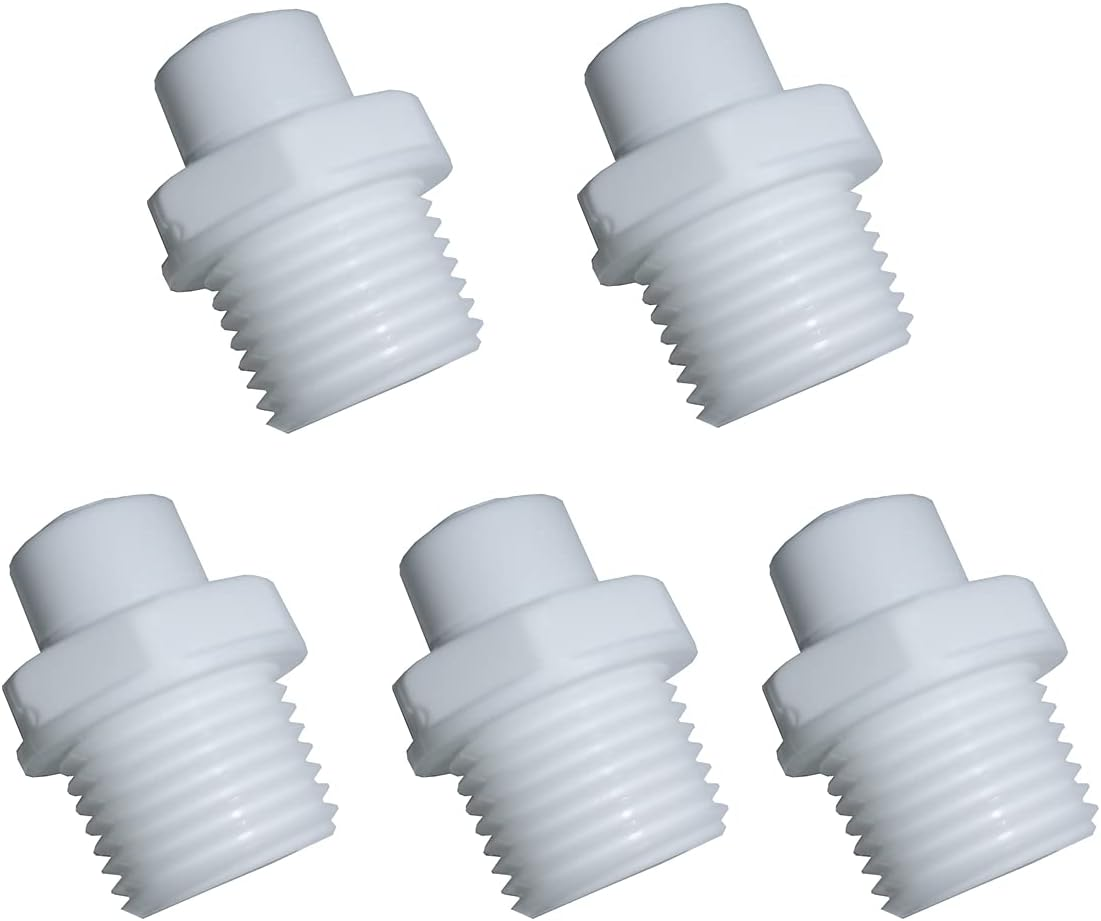 Malida 1/2" Thread Male to 1/4" Push Fit Tube Quick Connect for Water Purifiers Reverse Osmosis (5Pack) image number 3