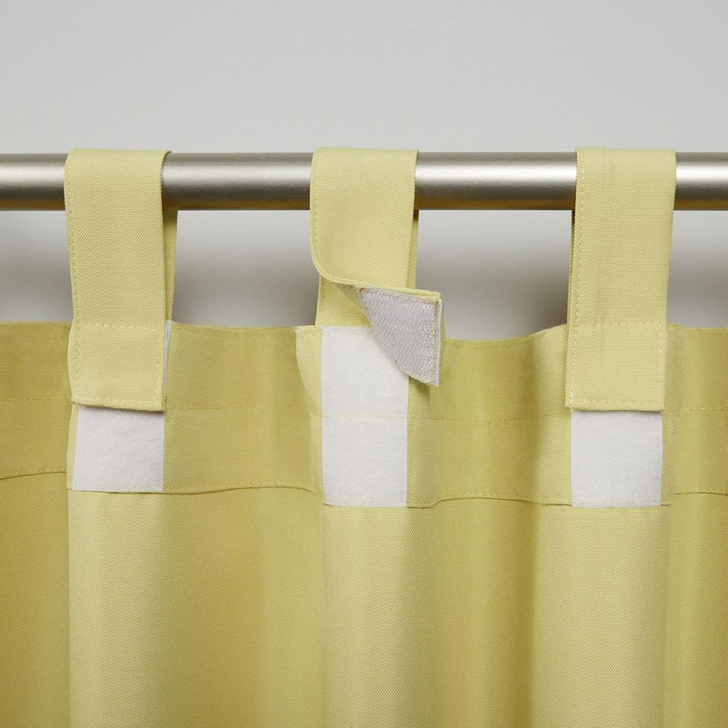 Exclusive Home Cabana Solid Indoor/Outdoor Light Filtering Hook-And-Loop Tab Top Curtain Panel Pair, 54"X108", Sundress image number 4