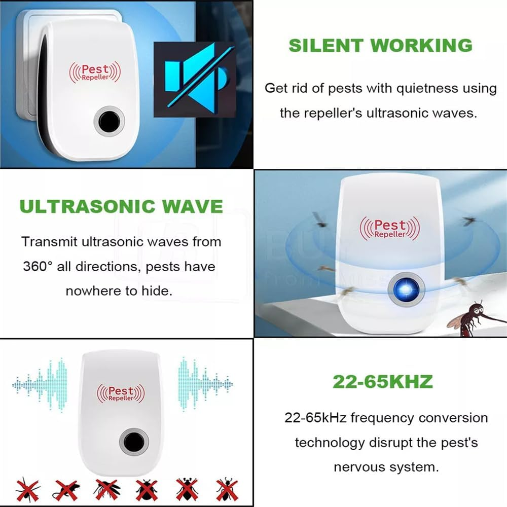 6Pcs Ultrasonic Pest Repeller Electronic Reject Mouse Rat Mosquito Insect Control AU image number 3