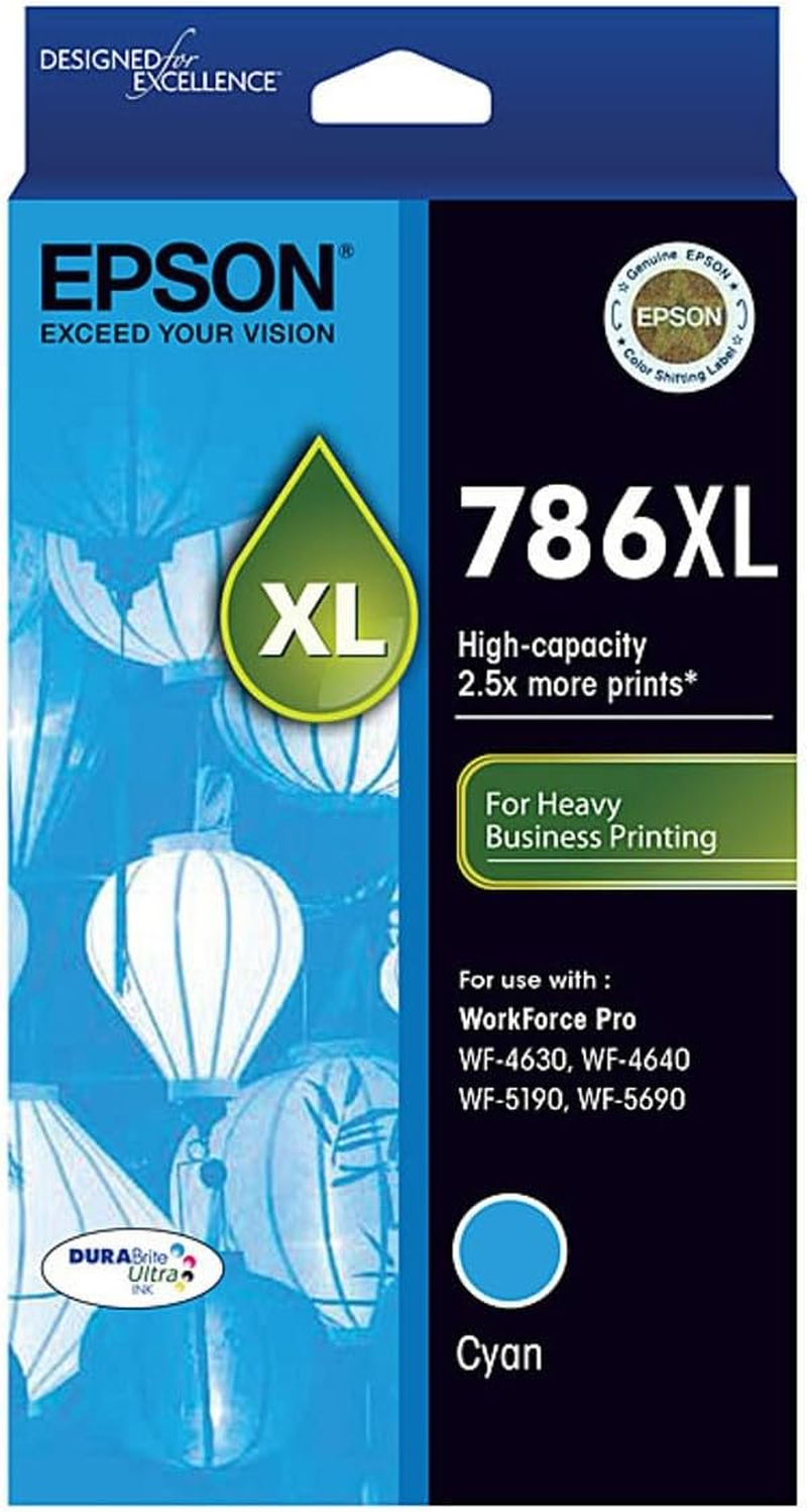 Epson 786XL - High Capacity Durabrite - Yellow Ink Cartridge for WF-4630, WF-4640, Single Pack, C13T787492