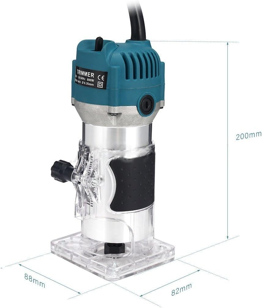 Router Tool, 800W Wood Electric Wood Trimmer, 30000RPM Electric Hand Trimmer, with 15X 1/4&rdquo; Router Bits & 2X Trim Guides for Woodworking Tools 220V AU Plug image number 6