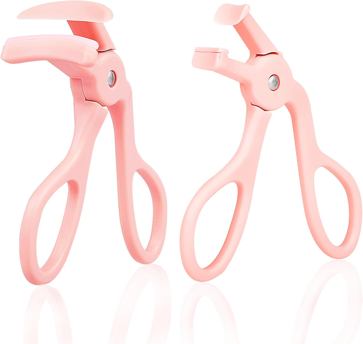 2 Style Eyelash Curler - Lash Curler with 2 Extra Silicone Replacement Pads, Achieve Perfect Curls in 5 Seconds - Quick Natural Curling for Long Lasting (Grey)