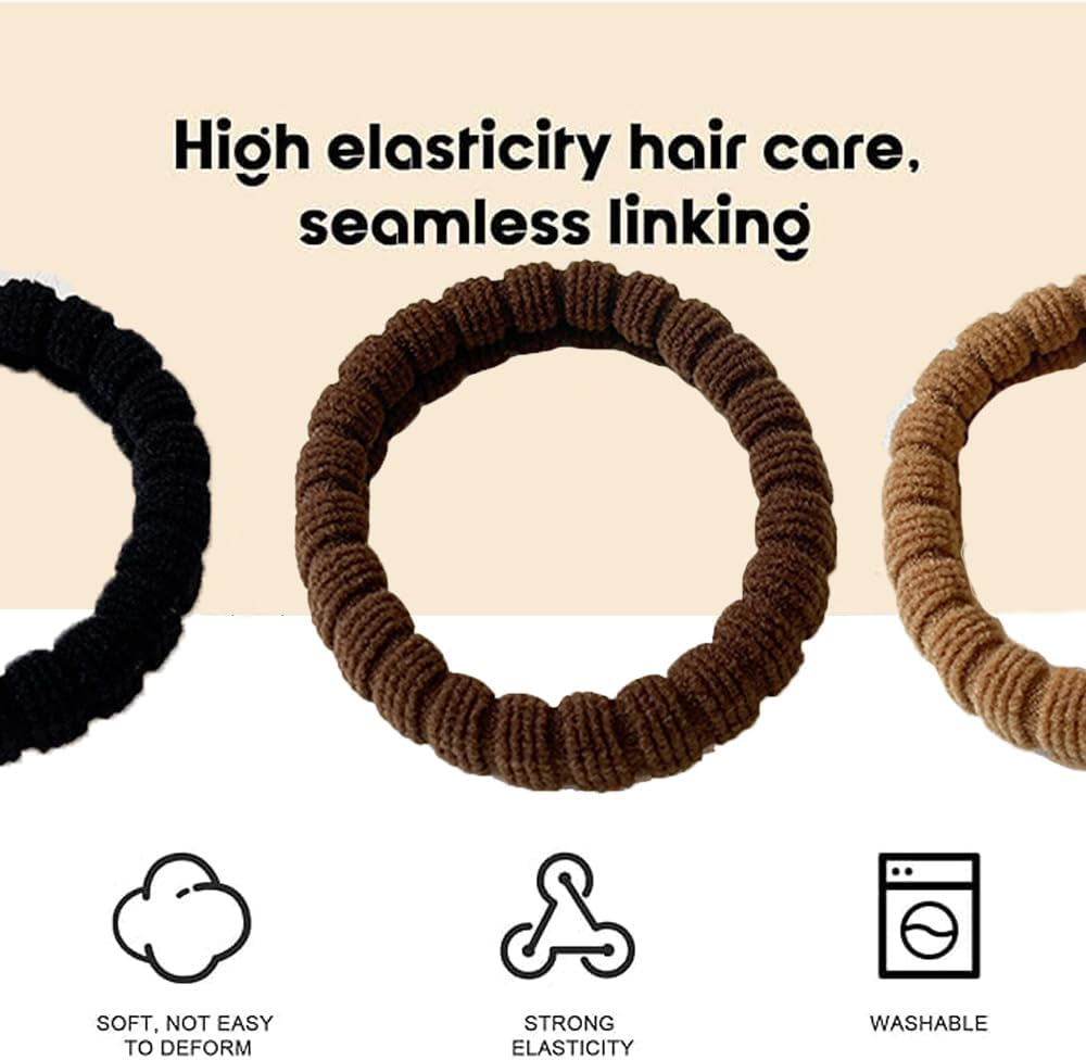 5Pcs Hair Ties, Elastic Hair Bands No Tug Scrunchies Hair Bands with Strong for Women/Girls/Thick Hair image number 1