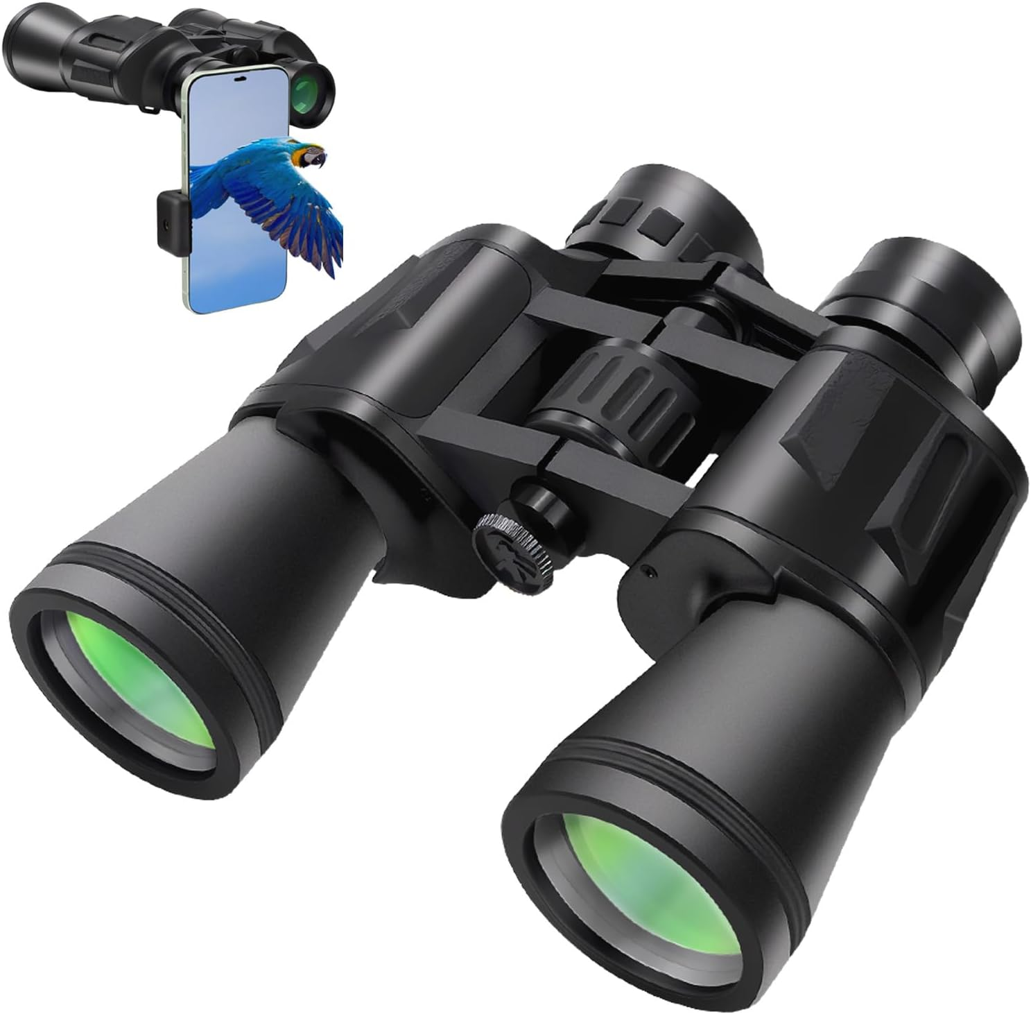 20X50 HD Binoculars for Adults with Phone Adapter, Waterproof Binoculars with Low Light Vision, Binoculars for Hiking, Bird Watching, Sports and Concerts