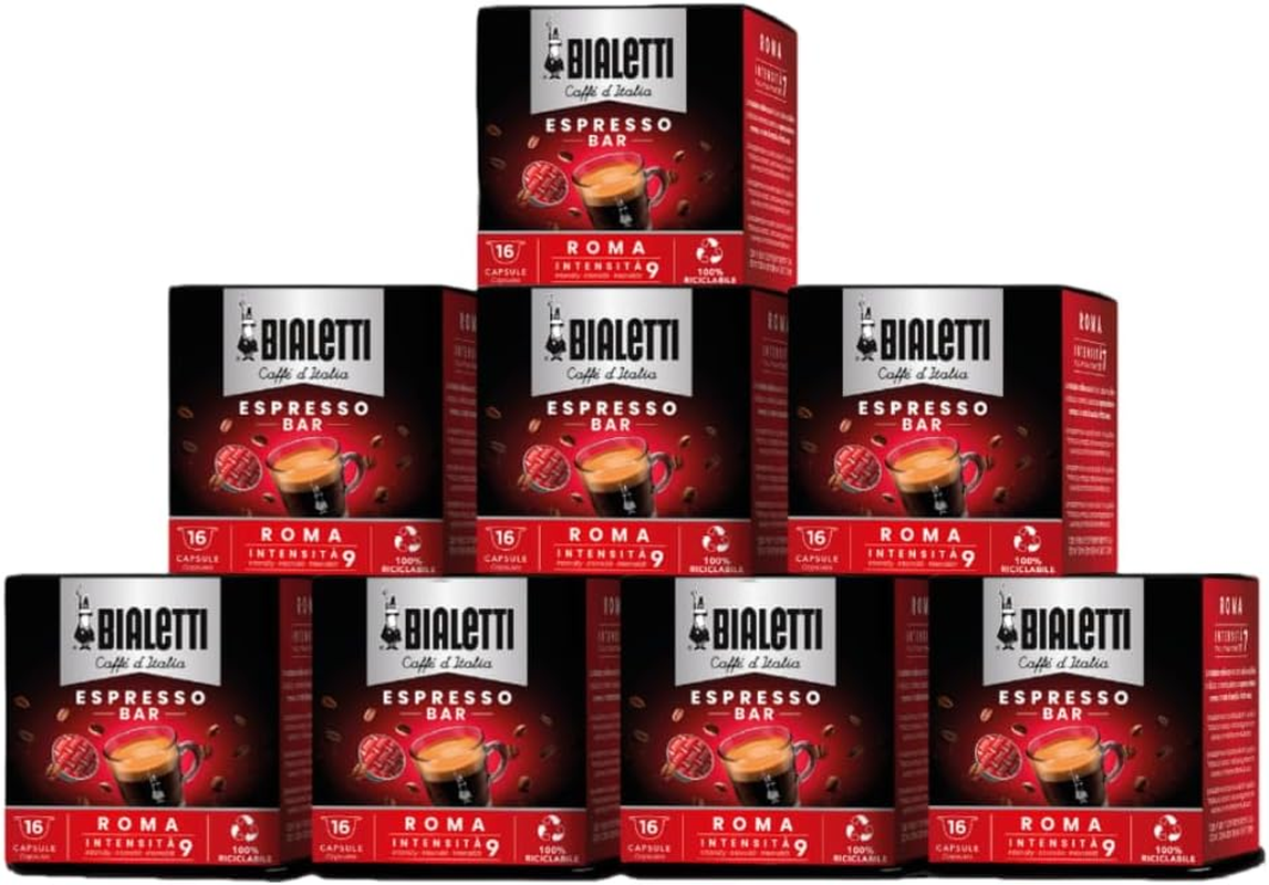 Bialetti - Coffee Capsules ROMA Blend, Medium-Dark Roast, 8 Boxes of 16 Capsules (128 Total) Compatible with Bialetti Capsule Machine image number 5