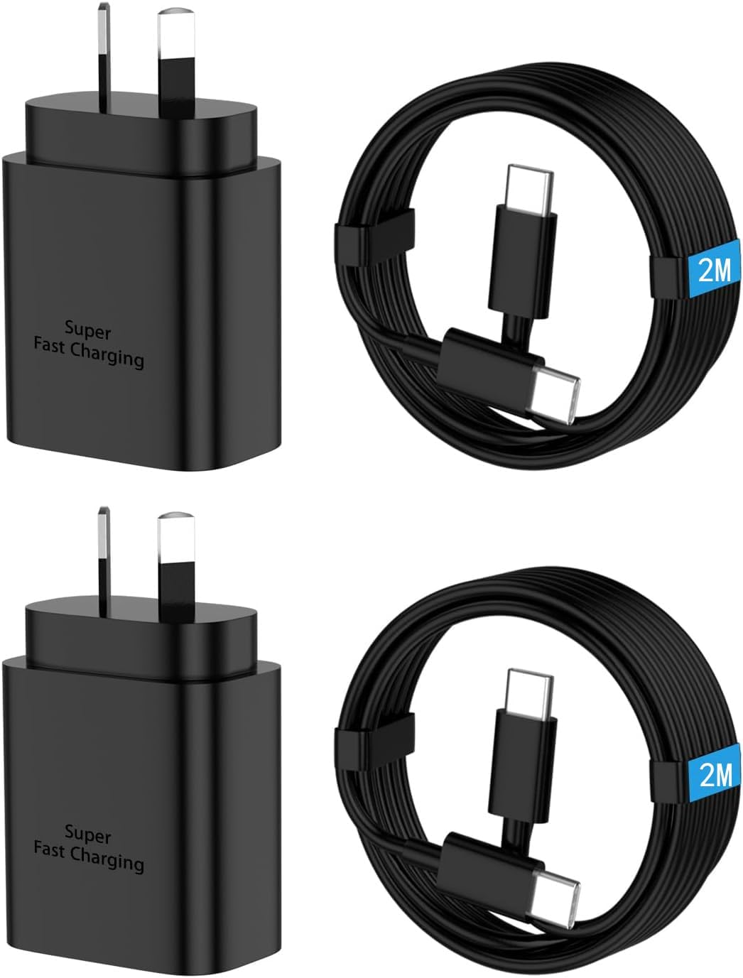 2 Pack 45W USB-C Super Fast Charger with 100W Cable, USB-C Charger Compatible with Samsung Galaxy S25 Ultra/S25 Plus/S25/S24 Ultra/S24+/S24, PPS Charger for Ipad Pro image number 5