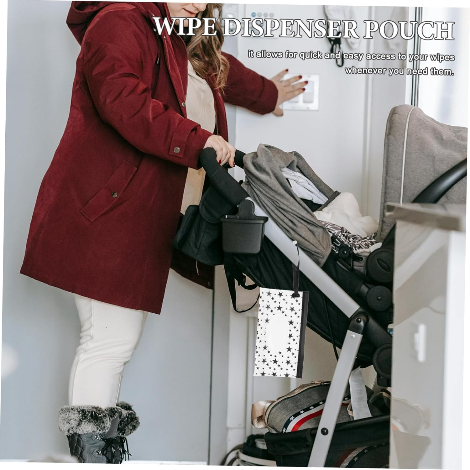 2Pcs Wipes Container Tissue Bag Dispenser for Bedside Stroller Handbag Reusable Portable