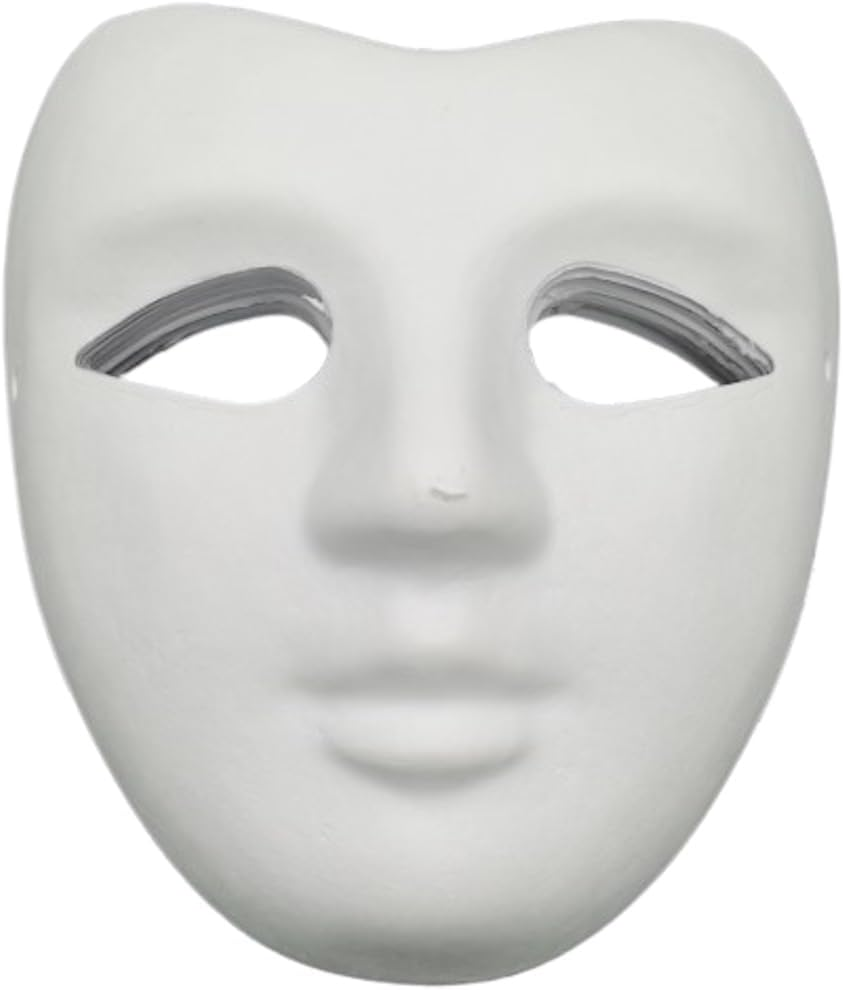 DIY Human Face Paper Mask - V-Shape Design for Creative Painting & Costume Making - Set Of