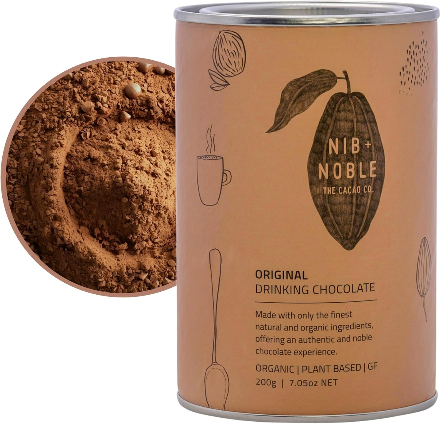 Nib and Noble Organic Drinking Chocolate - Original, 200 G image number 4