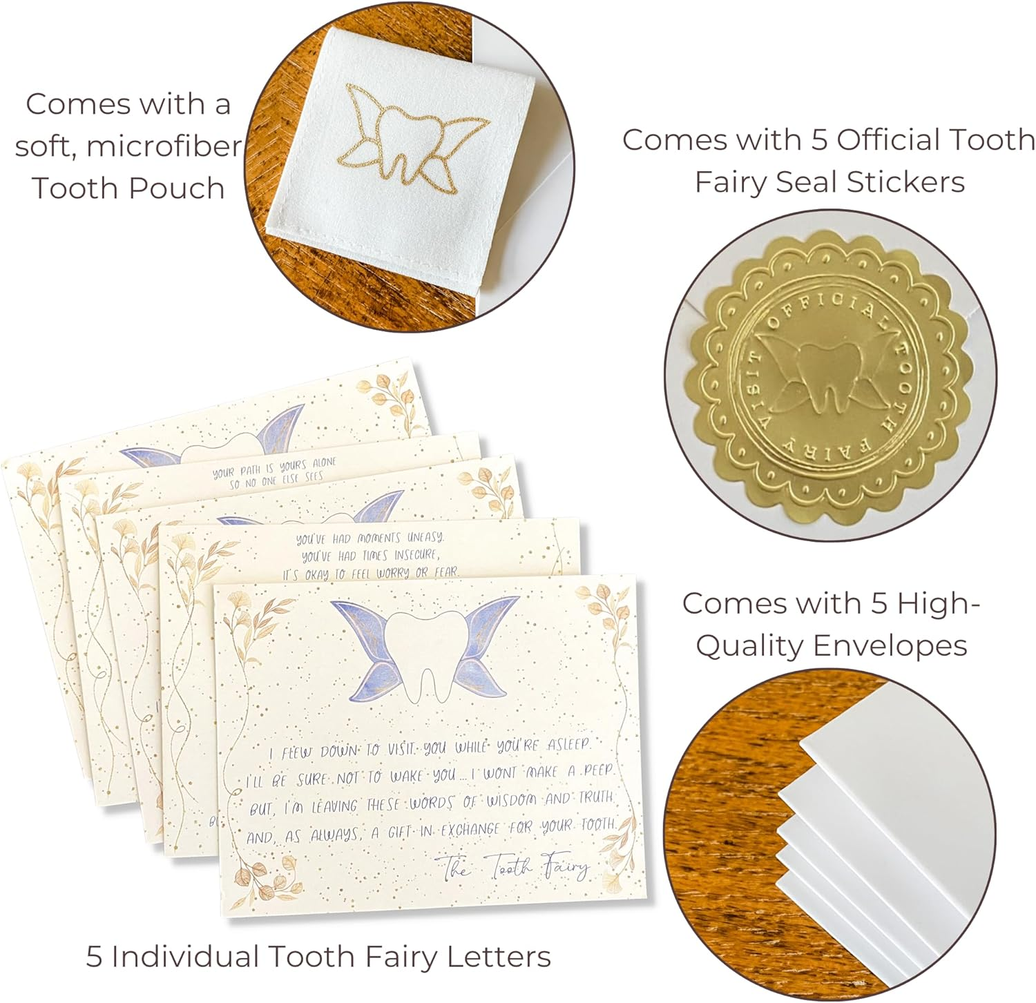 Tooth Fairy Letter Kit & Tooth Fairy Book for Boys and Girls | Tooth Fairy Gift | Tooth Book & Tooth Fairy Kit W/Tooth Receipts, Tooth Fairy Letters & More | 6X9 Softcover image number 4