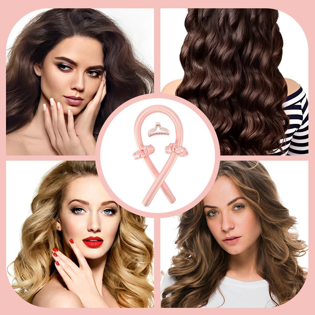 XUZOPIM Silk Heatless Curling Band, Curls without Heat, Overnight Curler, Hair Curler, DIY Hair Curling Band, Comes with Hairpin, Hairstyle Set for Long, Medium Hair image number 4