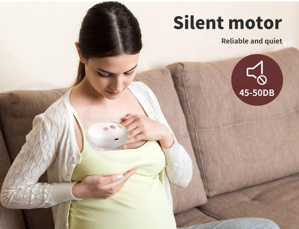 Portable Wearable Electric Breast Pumps : Quiet & Powerful Motor, Wireless, with 3 Adjustable Modes image number 4