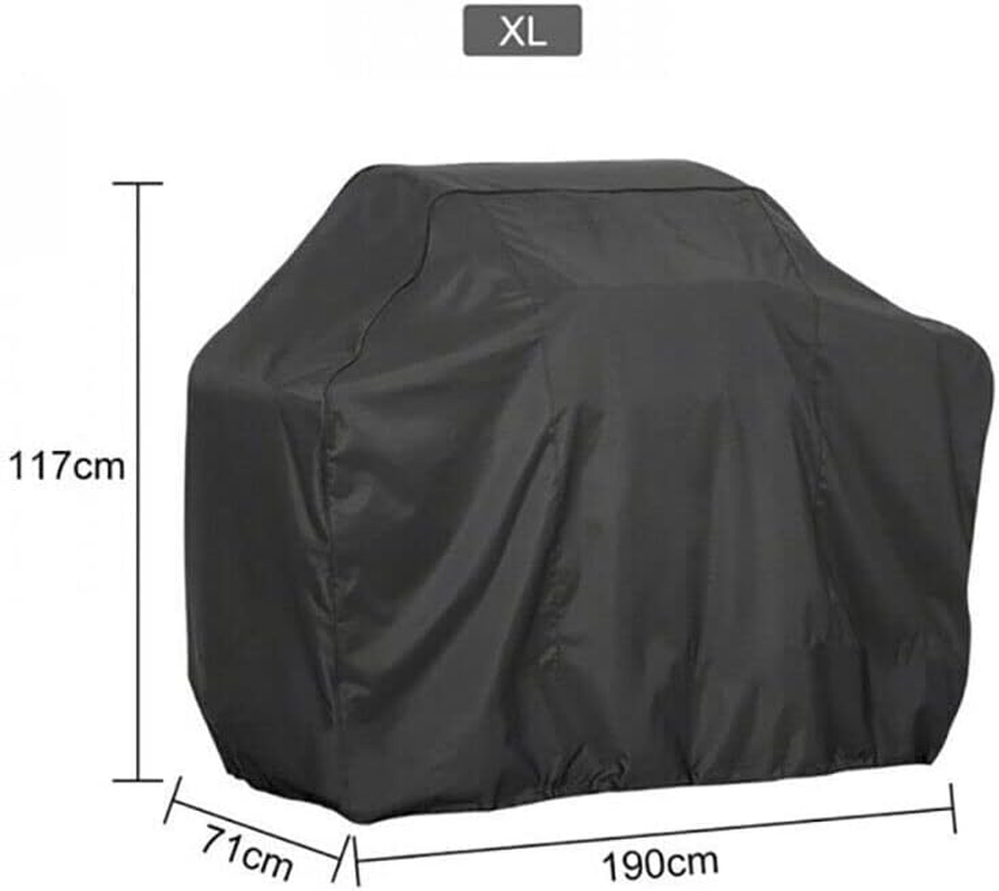 AIMALL Waterproof BBQ Grill Cover Heavy Duty Rain Gas Barbeque Smoker Grill Protector with Locking Rope for Outdoor S/L/XL, Black image number 2