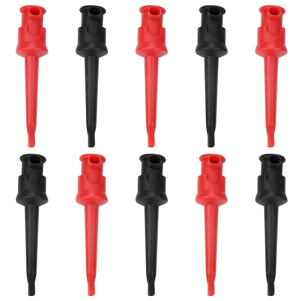 Hook Clip, 10Pcs P5002 Hook Lead Multimeter Test Hook Lead Lead Grabbers for Digital Multimeter SMT/SMD IC D20 Cable Welding(Black&Red) image number 2