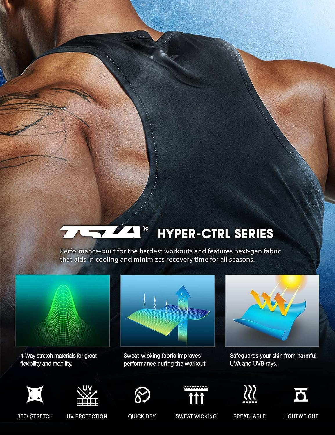 TSLA Men'S Cool Dry Compression Sleeveless Tank Top, Athletic Sports Running Basketball Workout Base Layer TM-MUN04-AUK Xx-Large image number 2