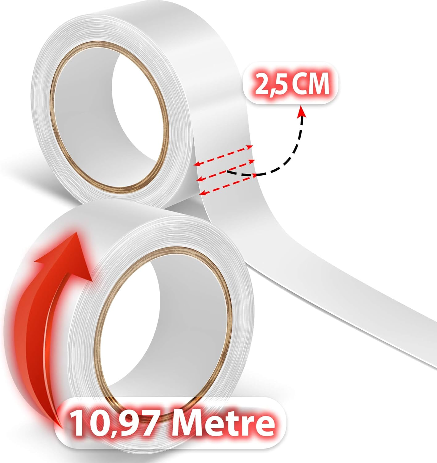 Natural Hold Tape 1" X 12 Yard Double Side Adhesive image number 1