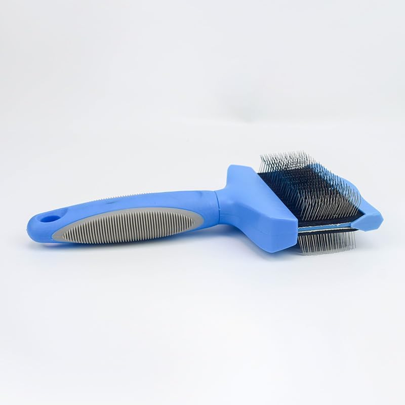 Double-Sided Soft Flexible Slicker Brushes &mdash; Versatile Brushes for Grooming Dogs (Blue, One Size) image number 2