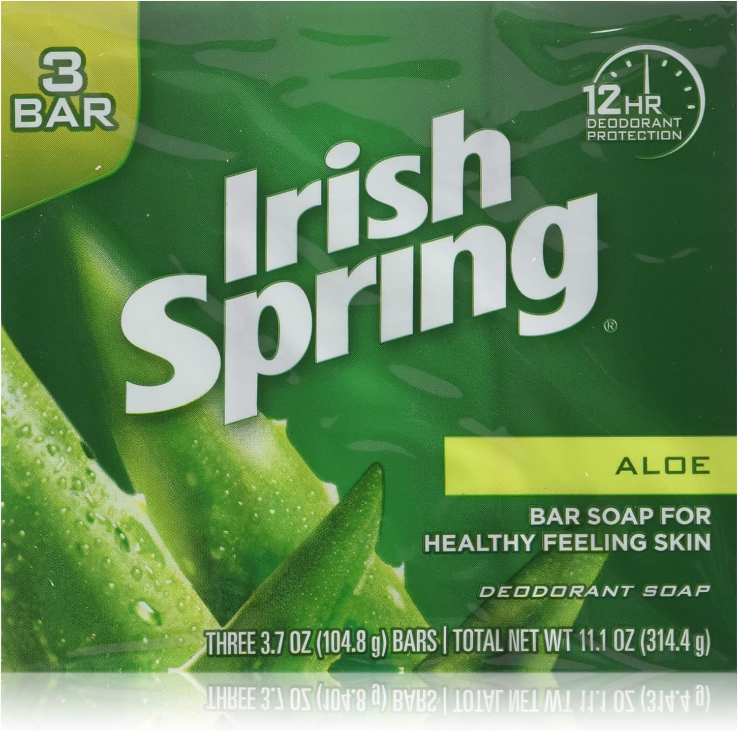 Irish Springs Aloe Bath Soap, 3.75 Oz. Bars, (2) 3 Bar Packages