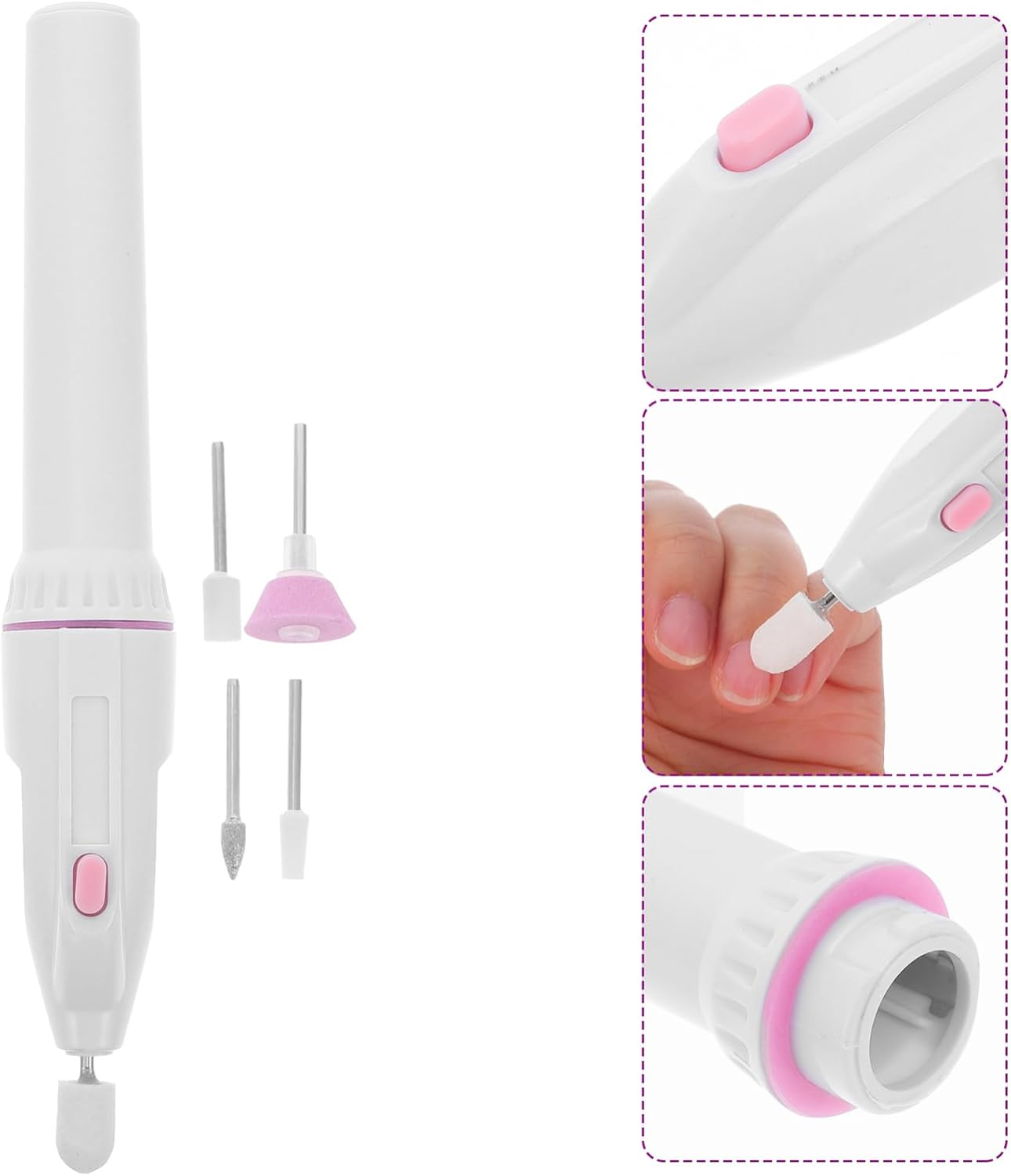CLISPEED Electric Nail Polishing Machine Portable Manicure Polisher for Diy Nail Art for Home Salon Use without Battery image number 5