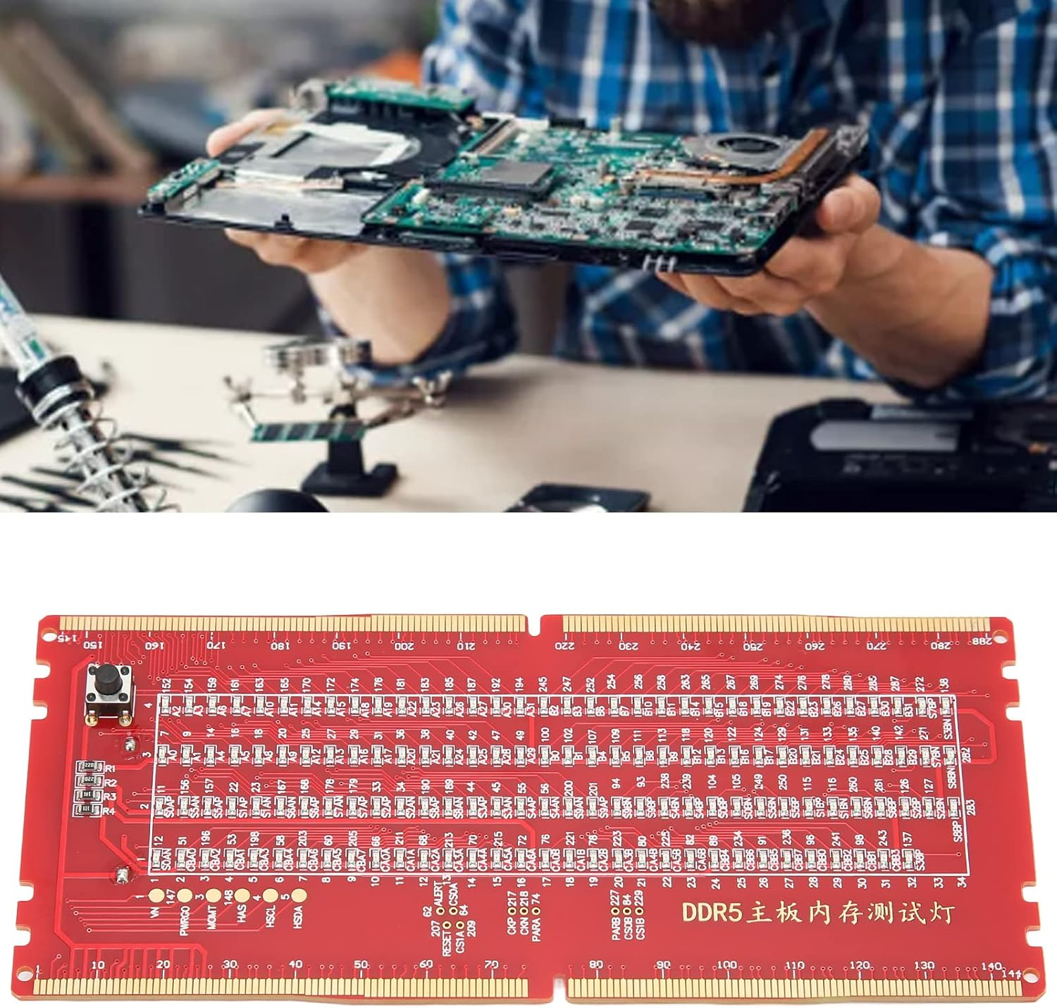 QANYEGN DDR5 Memory Tester, Memory with Light Tester, Desktop Motherboard Analyzer, Computer Memorys Tester for Repairing Motherboard Failures