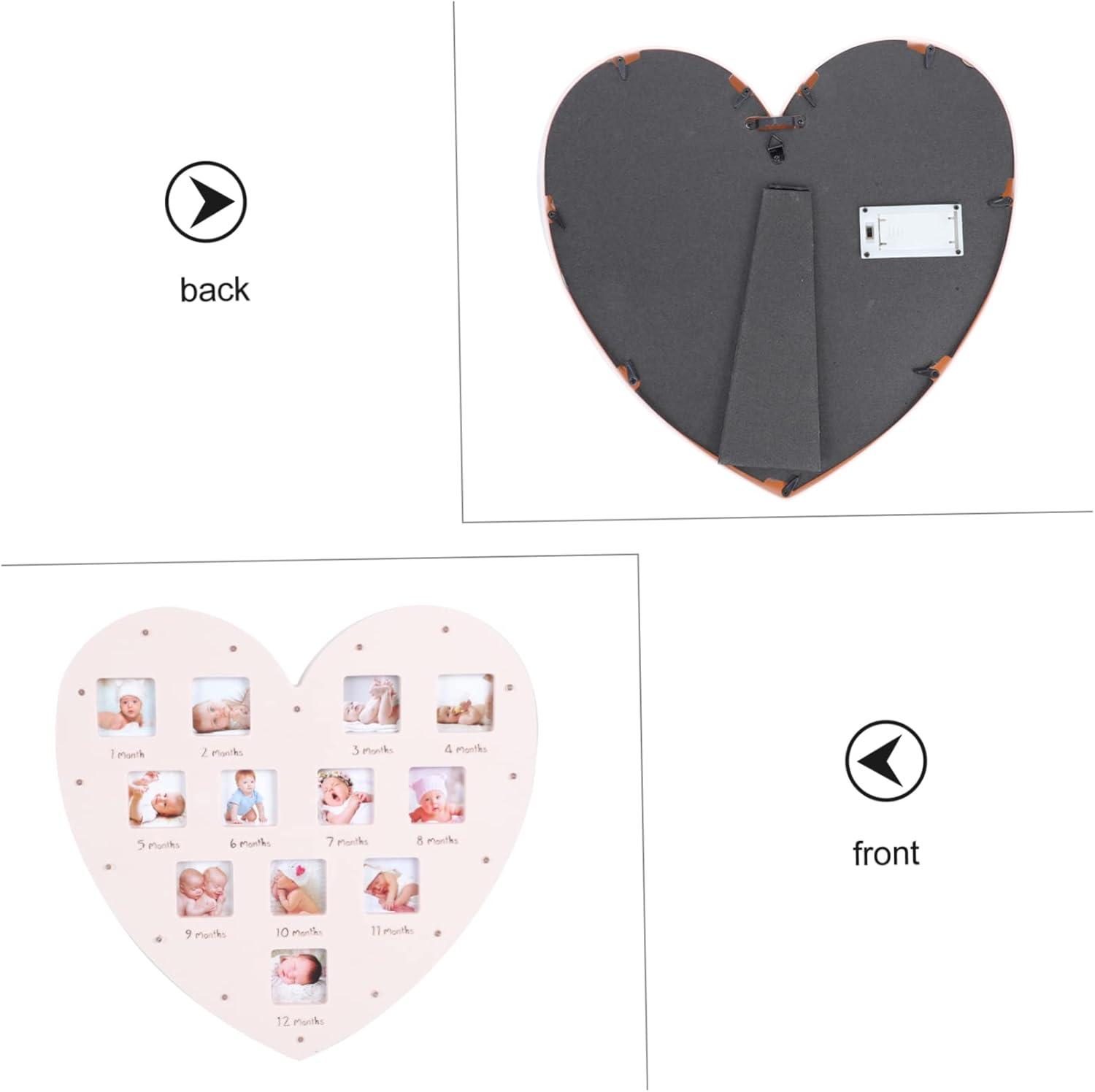 Creative Heart Shape Photo Frame with Light Milestone Photo Frame for Newborn Month Picture Display Unique Nursery Decor for Showers image number 6
