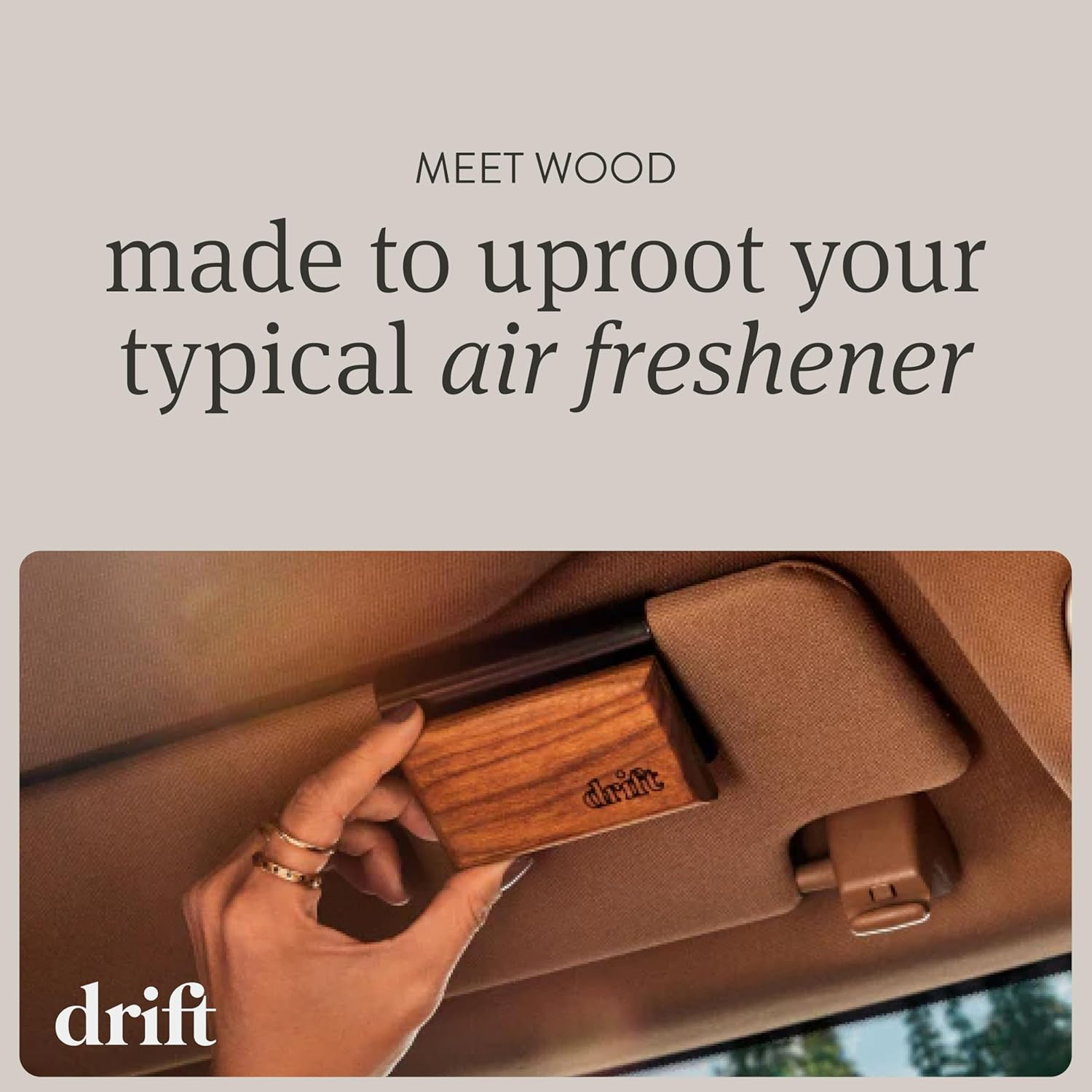 Drift Car Air Freshener - Wood Air Freshener - Car Odor Eliminator - Teak Scent Starter Kit image number 2