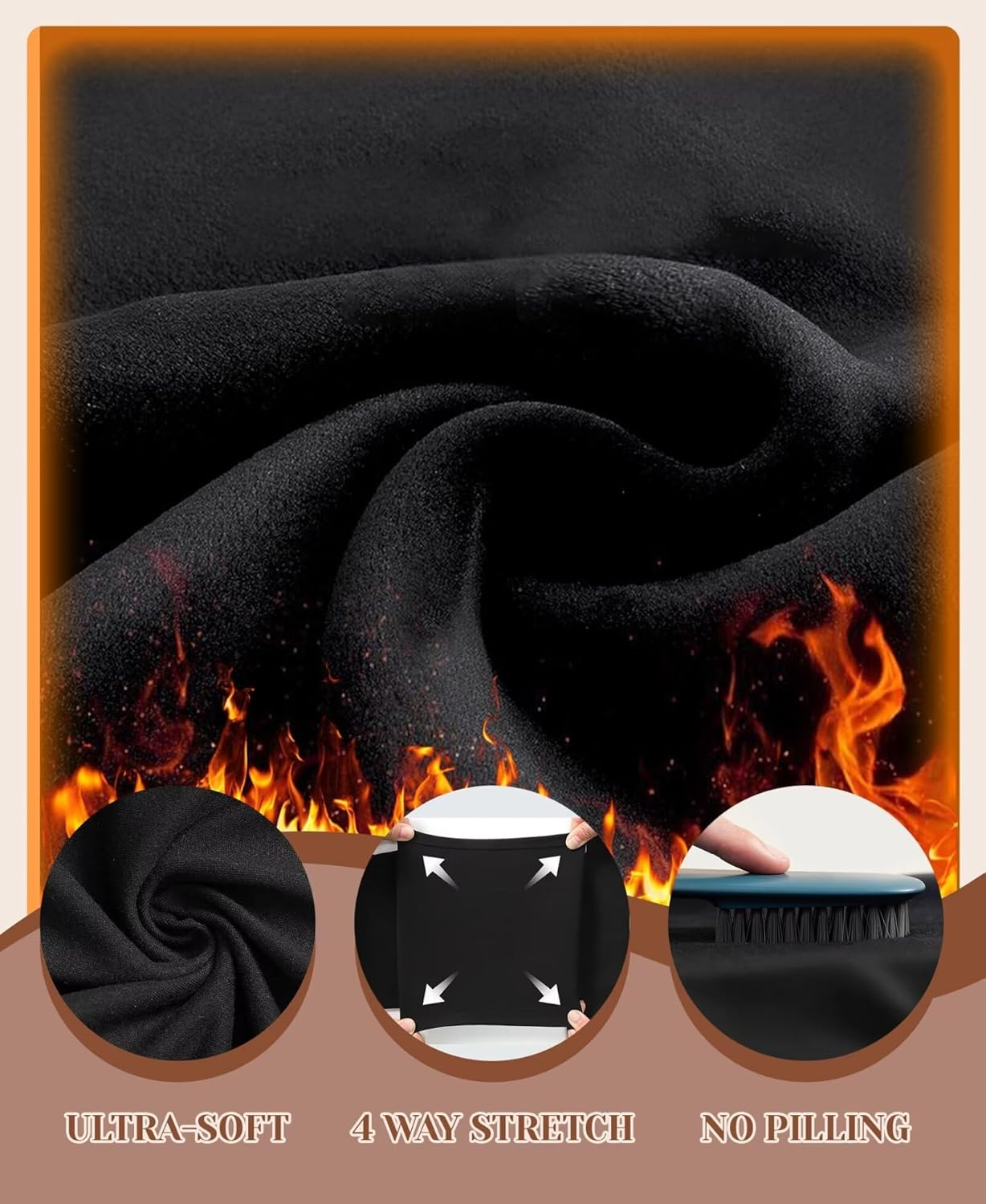 Women'S Maternity Fleece Lined Leggings &ndash; over the Belly, Warm Winter Yoga Pants with Pockets, Soft Belly Support for Pregnancy