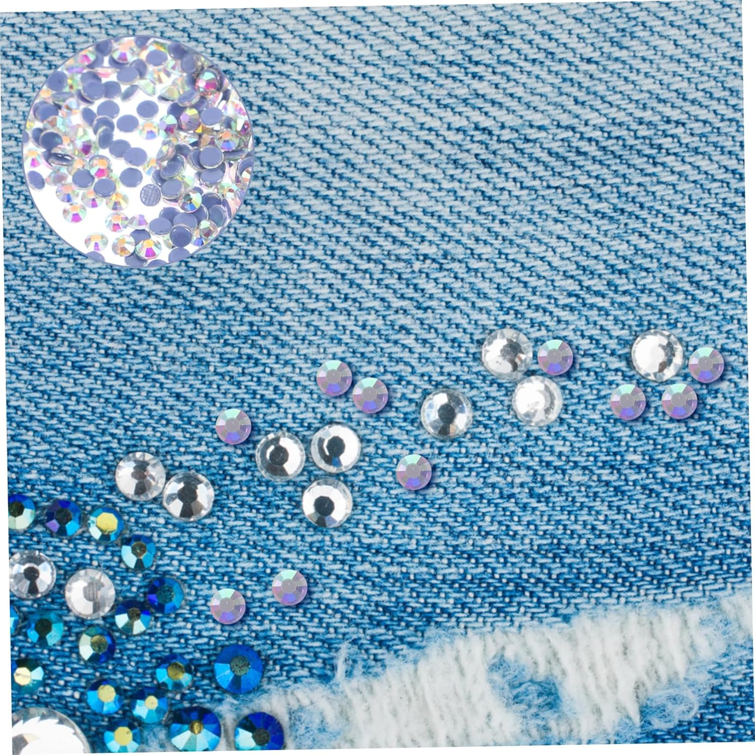 LIFKOME 2880Pcs Flatback Glass Rhinestones Ab Ss10 (2.7-2.8Mm) Hot Melt Iron on Rhinestone Kit for DIY Crafts Clothes Shoes Bags Decoration image number 1