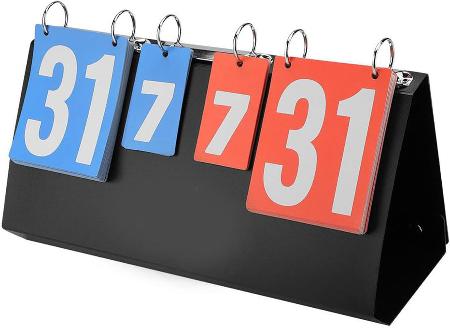 Leopacat Sports Scoreboard, 4 Digit Sports Scoreboard, Portable Tabletop Scorekeeper, Badminton Scorecard Multi-Functional Practical Scoreboard Flipper Flips for Ping Pong Soccer Classroom Activities image number 5