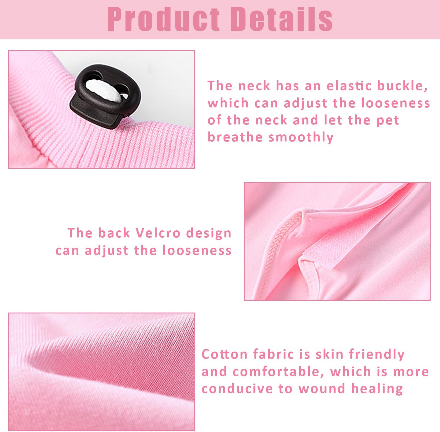 1 PCS Cat Recovery Suit Post Surgery, Kitten Recovery Suits after Spay, Pet Surgical Spay Shirt, anti Licking Pajama Suit after Spay, for Abdominal Wounds or Skin Diseases-Pink (L) image number 6