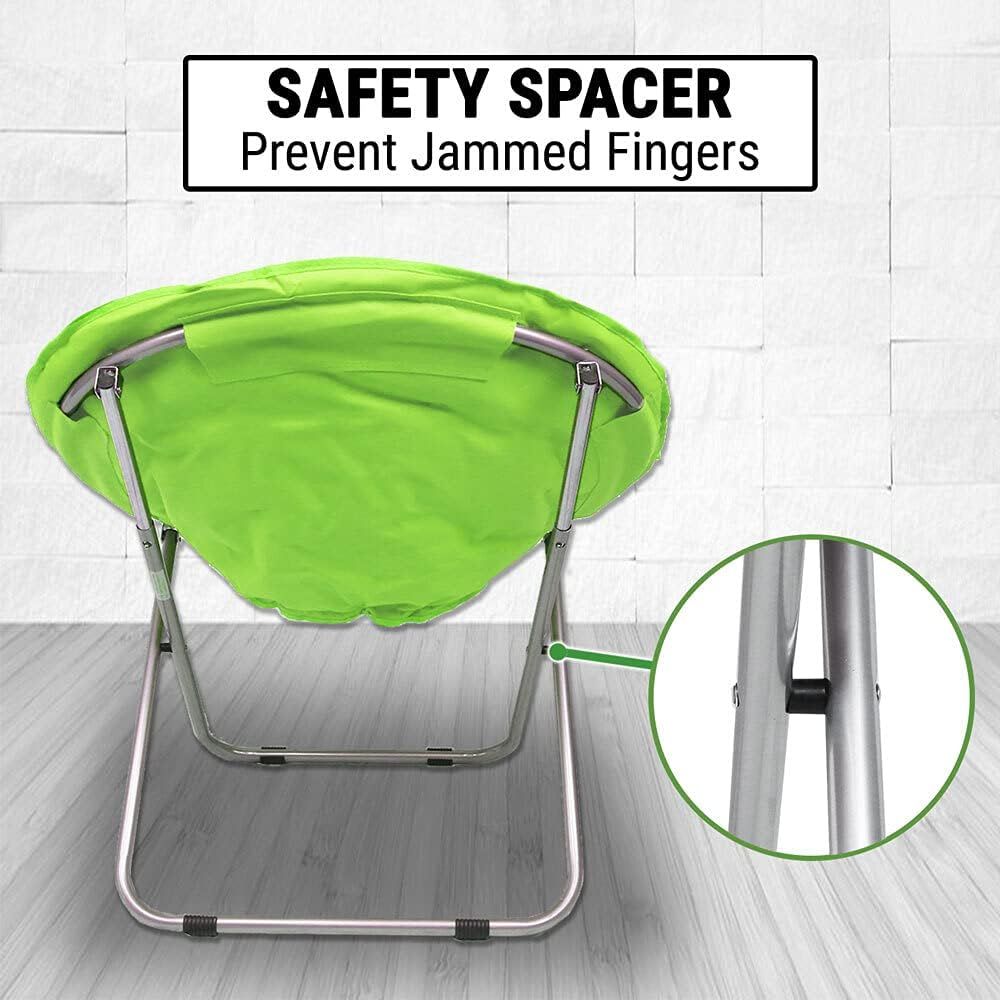 Moon Chair Folding Padded Oval round Camping Fishing Portable Picnic Green Seat image number 4