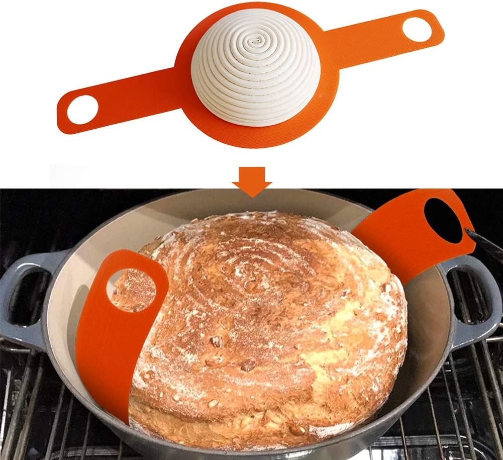 Bread Basics Silicone Baking Mat for Dutch Oven Bread Baking,Eco-Friendly Dough Drop/Dough Bread Sling Baking Mat,Long Handles for Gentler, Safer & Easier Transfer of Dough image number 6