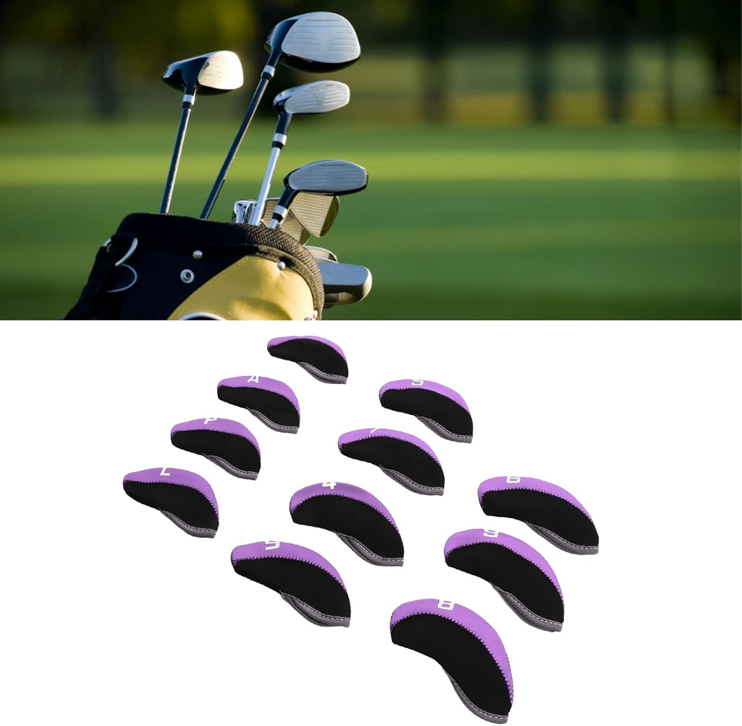 Golf Club Cover Set, Golf Iron Cover Beautiful in Appearance for Traveling