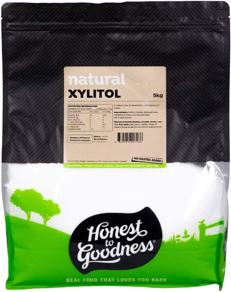 Honest to Goodness Xylitol, 600 G - a Natural Sugar Free Sweetener. 100% Natural, Low Glycemic Index. Substitute for Sugar at a 1:1 Ratio.