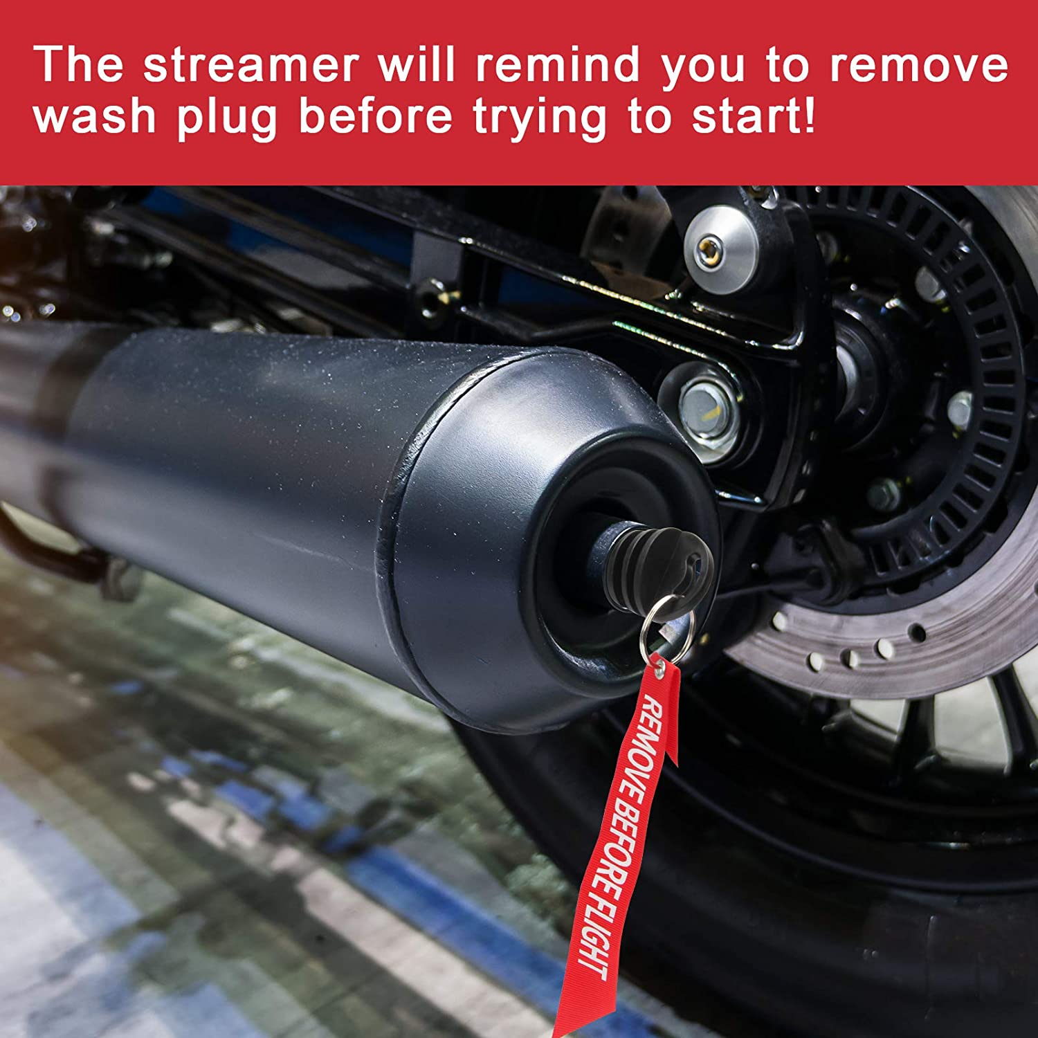 Coitak Muffler Exhaust Wash Plug, 0.6-1.5 Wash Plug for Motorcycle Bike 2 Stroke Rubber Exhaust Silencer (2 Pack) (0.6-1.5) image number 4